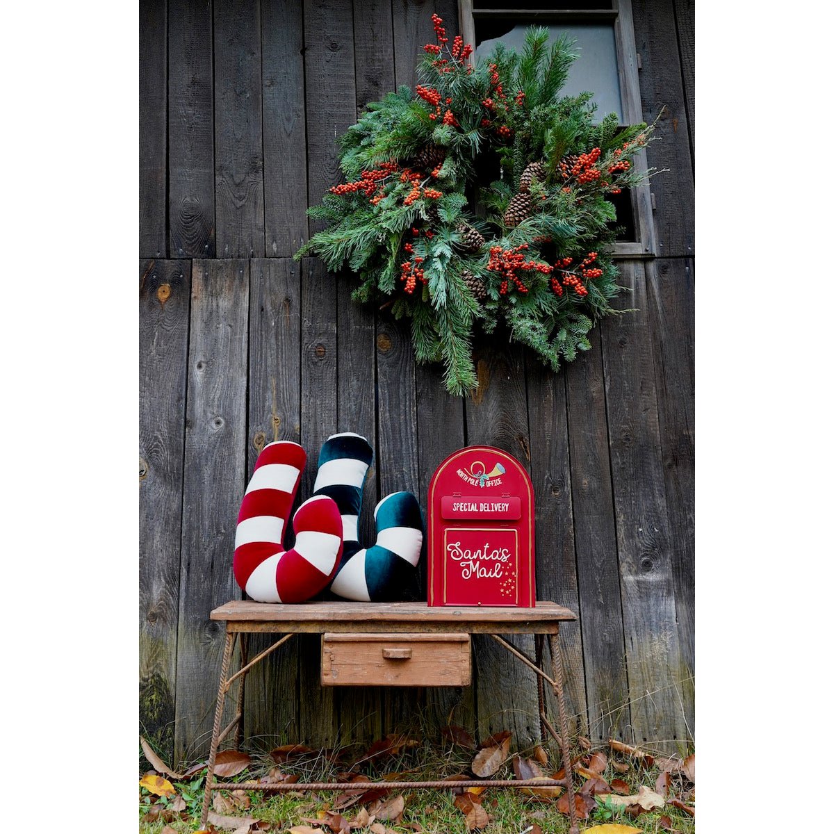 Kerstpatchworkkussen "Red Lollipop", het beste cadeau voor feestdagen