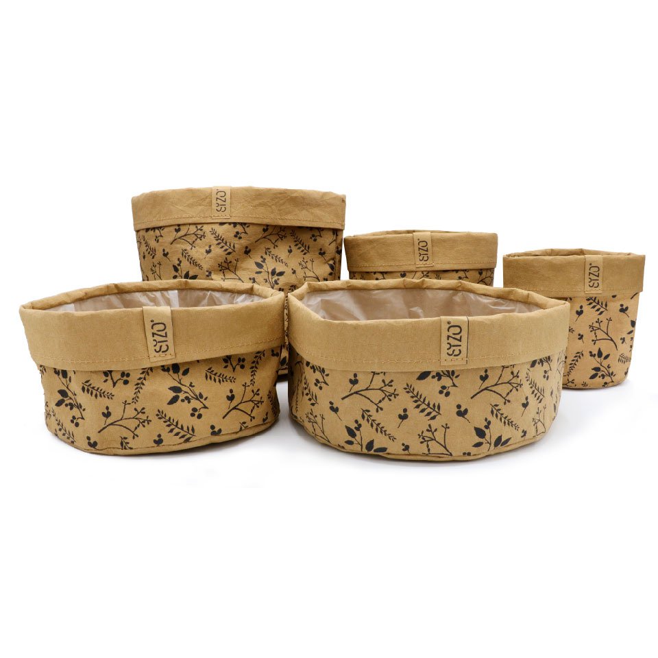 SIZO Vaskbar Papir Bag Flower Natural med vandtæt biologisk nedbrydeligt for