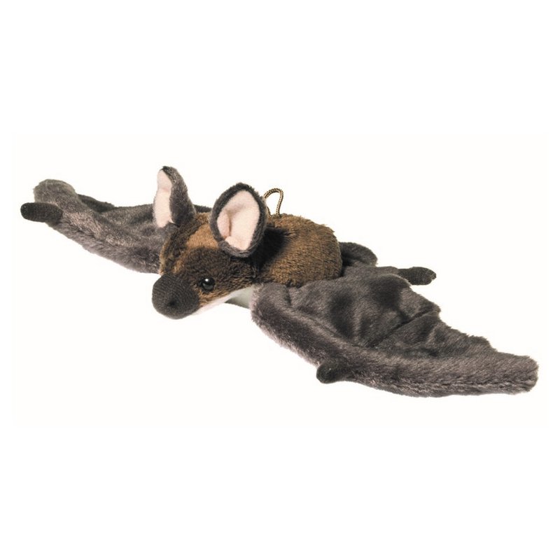 Bat mørkebrun 24 cm - plys legetøj - blødt stykke legetøj