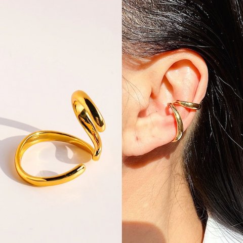 Minimalist Wave Line Ear Cuff