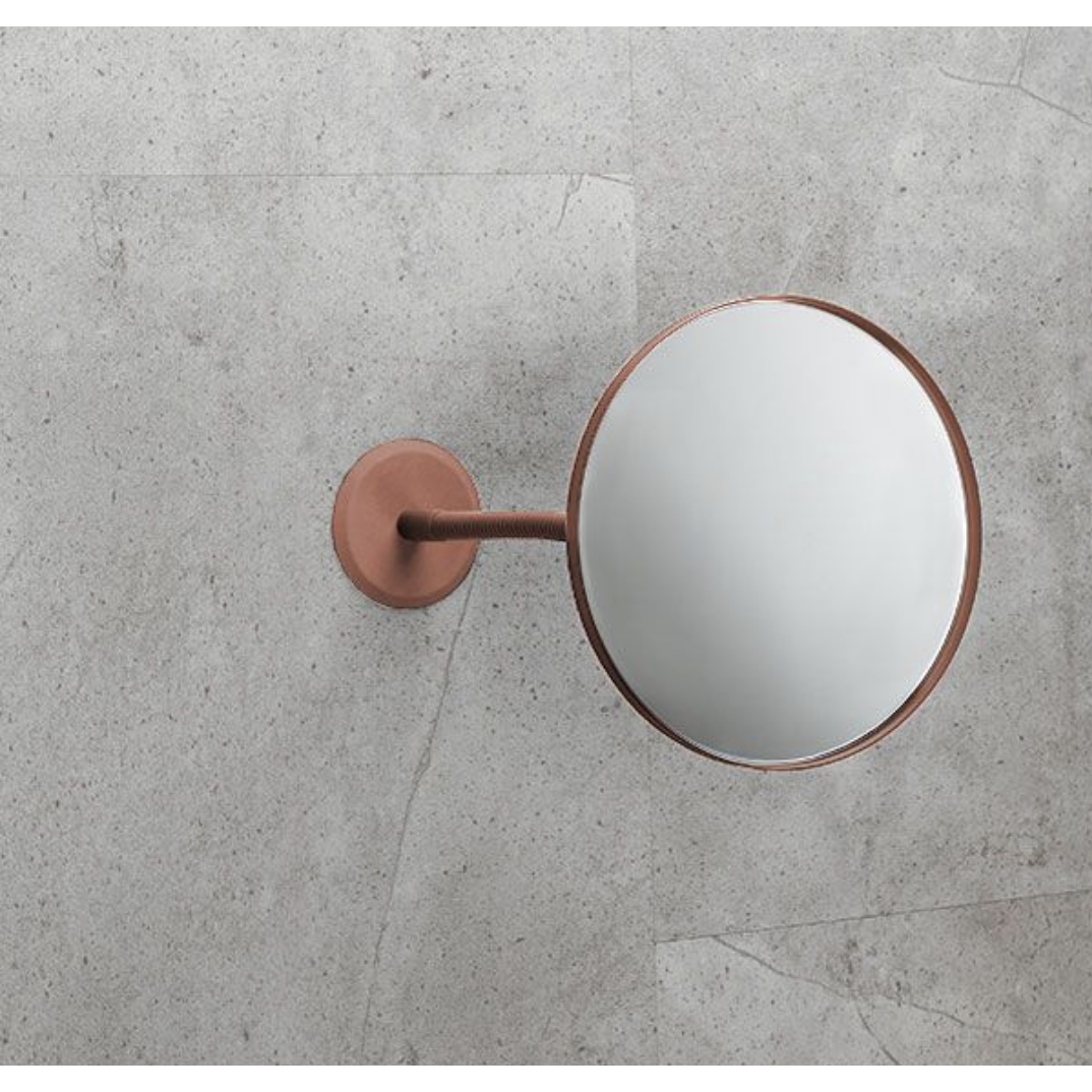 Miroir, non éclairé, avec support mural et col de cygne pour coller et percer