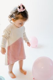 Vestido suéter de manga larga sostenible | Malva natural | 100% algodón orgánico certificado GOTS