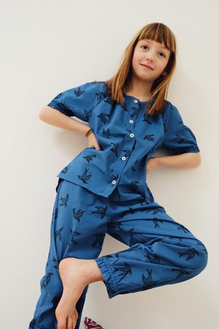 Kinderpyjama van biologisch katoen - Blue bird