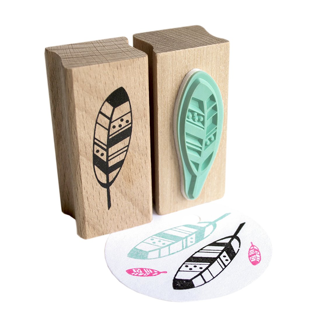 Pióro drewniana pieczątka