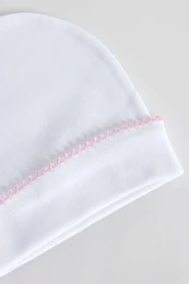Baby bomuldshat, hvid base, One Size
