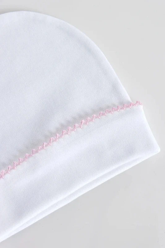 Baby bomuldshat, hvid base, One Size