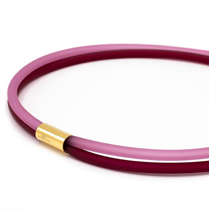Cadena de goma, rosa/fucsia, 2 hilos