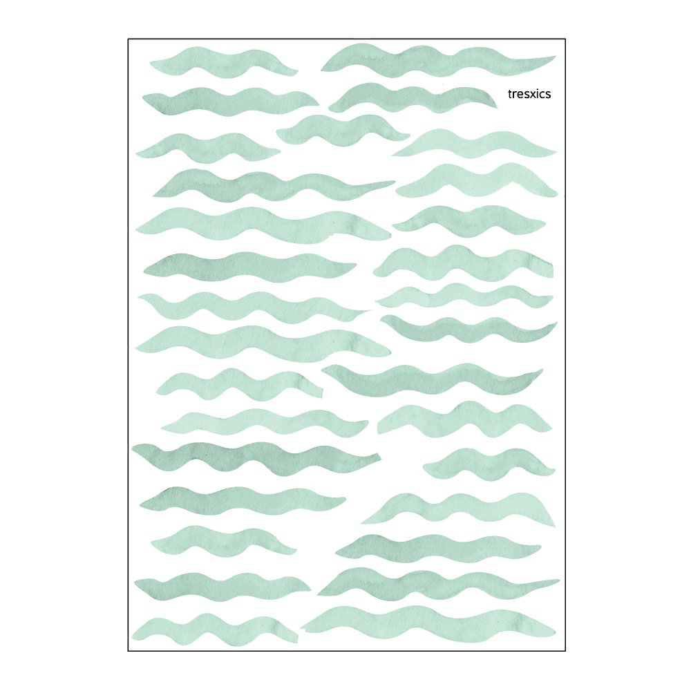 Watercolor waves wall sticker