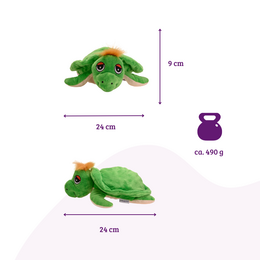 Warmtekussen, de natuurlijke warmwaterkruik als warme knuffelschildpad groot met biologische gierstvulling en gezondheidskruiden
