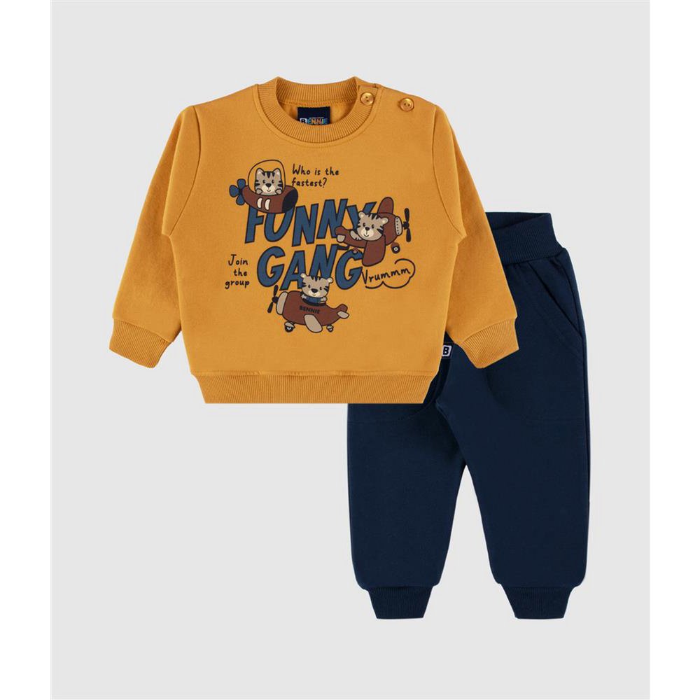 Tiger Race – Set aus gebürstetem Fleece