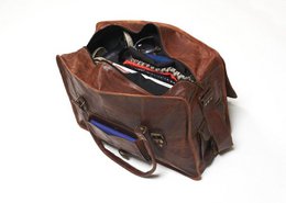 Borsa da viaggio in pelle di capra marocchina fatta a mano – Borsone "Aero" artigianale da 20" (50 cm) e borsa da palestra per volo unisex premium
