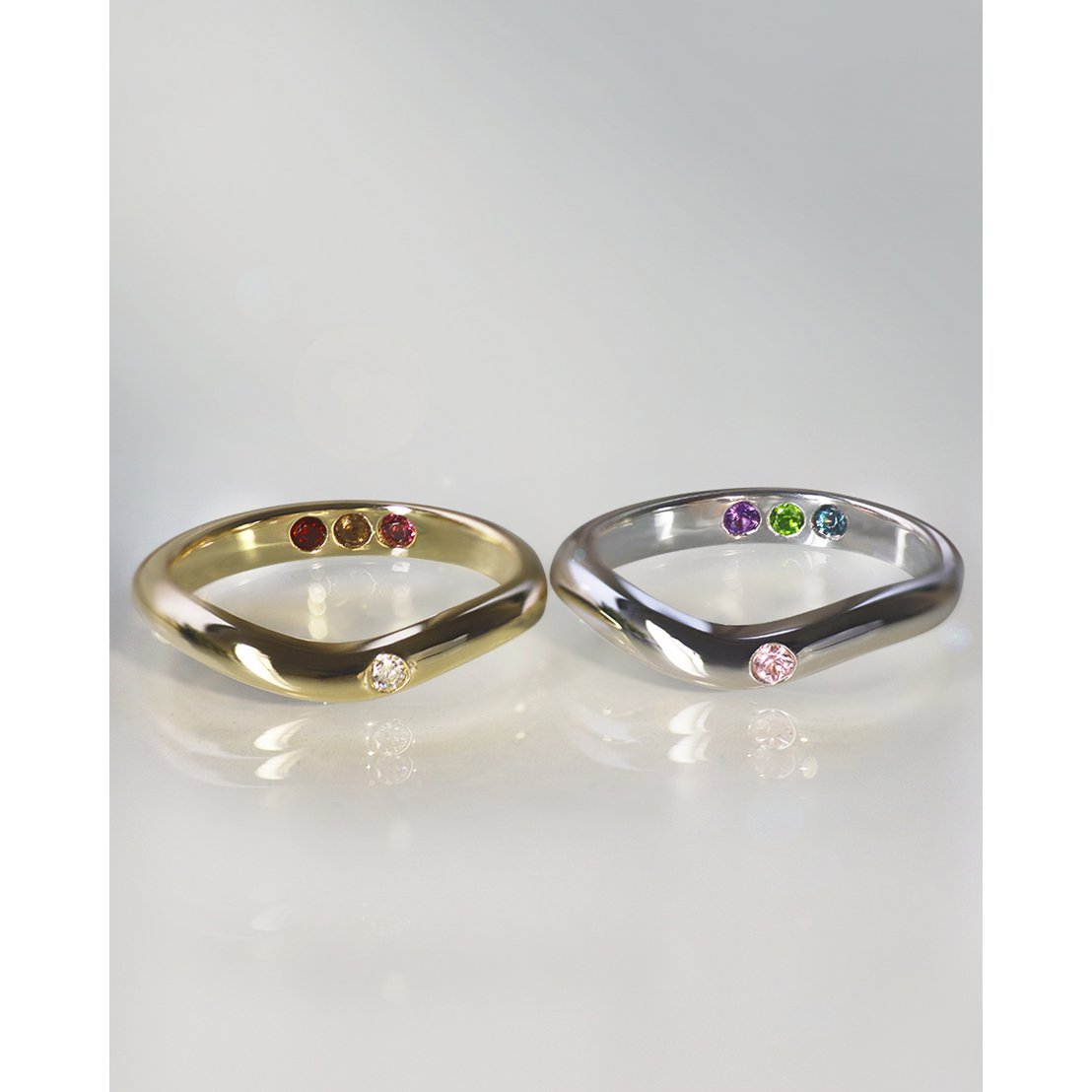Pre-Set Hidden Inner Strength Ring Silver Polished