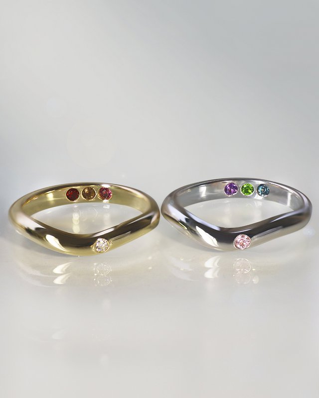 Pre-Set Hidden Inner Strength Ring Silver Polished