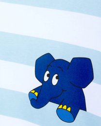 Koaa-the Elephant "Look" strepen-T-shirt witte/blauwe volwassenen