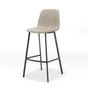 Barkruk Bari Zwart Stof Vintage Beige