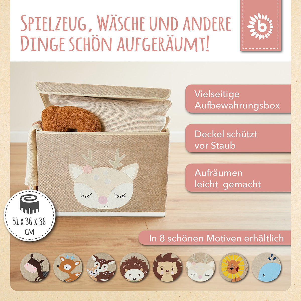 Storage box Reh Ella with lid
