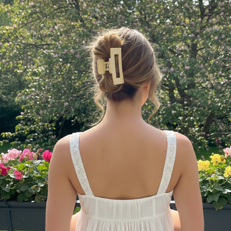 Pince à cheveux moyenne YOSMO – Acétate de cellulose de qualité supérieure – Durable et forte adhérence