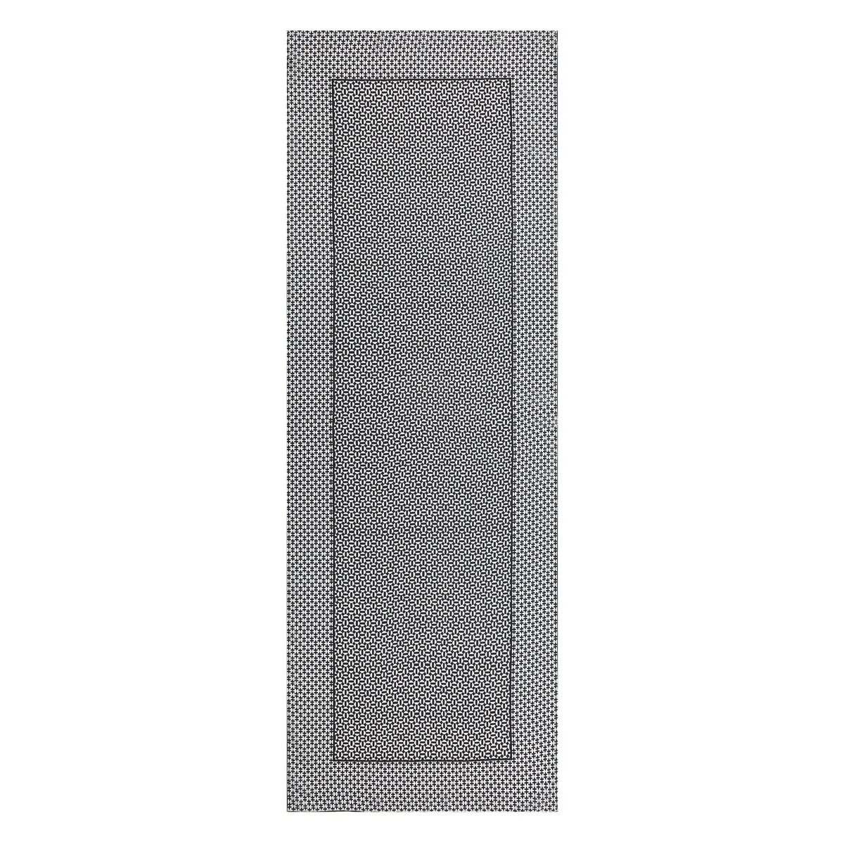 Zwart -witte zijden sjaal met geometrische print Aswad