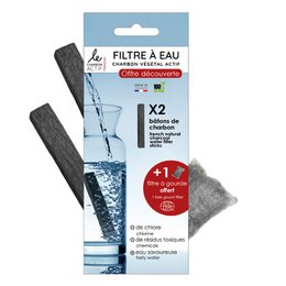 Pack descubrimiento 2 barritas de carbón francés + 1 botella de filtro de regalo