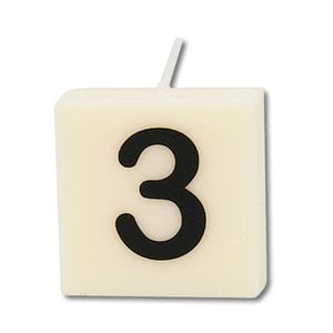 Paperdreams letter Candle no. 3, 4 pcs.