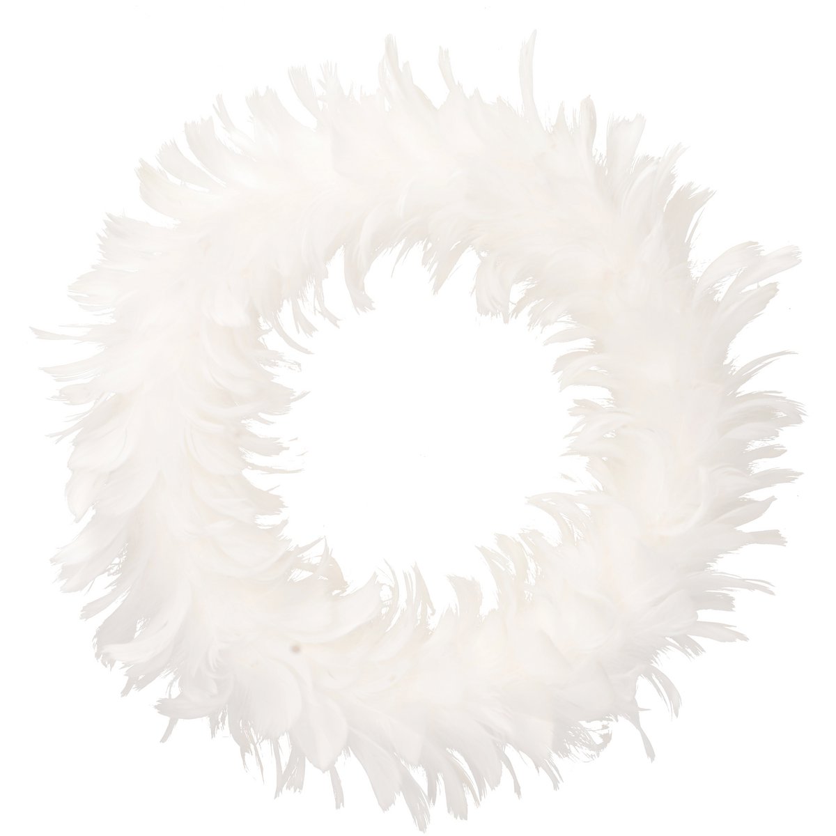 Ghirlanda di piume Timor da appendere, D30 cm, interno D20 cm, bianco