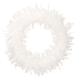 Ghirlanda di piume Timor da appendere, D30 cm, interno D20 cm, bianco