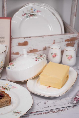 Butter dish English garden Isabelle Rose
