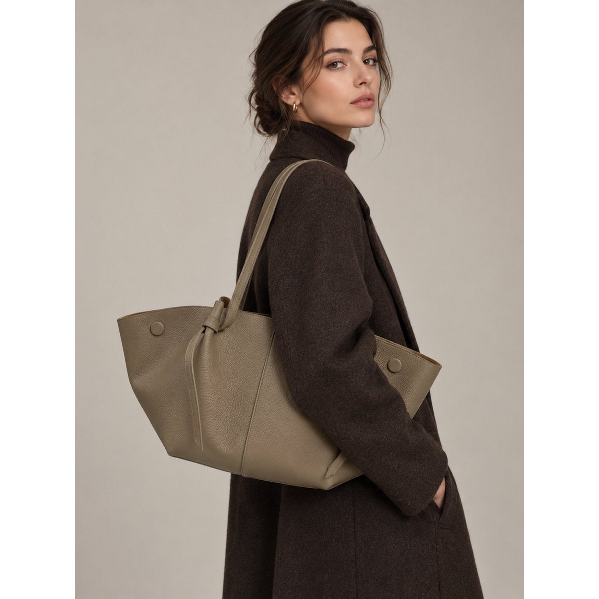 Genuine Leather Shopping Bag, Made in Italy, art. 112615New