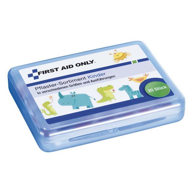 Plasters First Aid Only child ass. 20 strips incl. scissors. 5 different sizes:5x