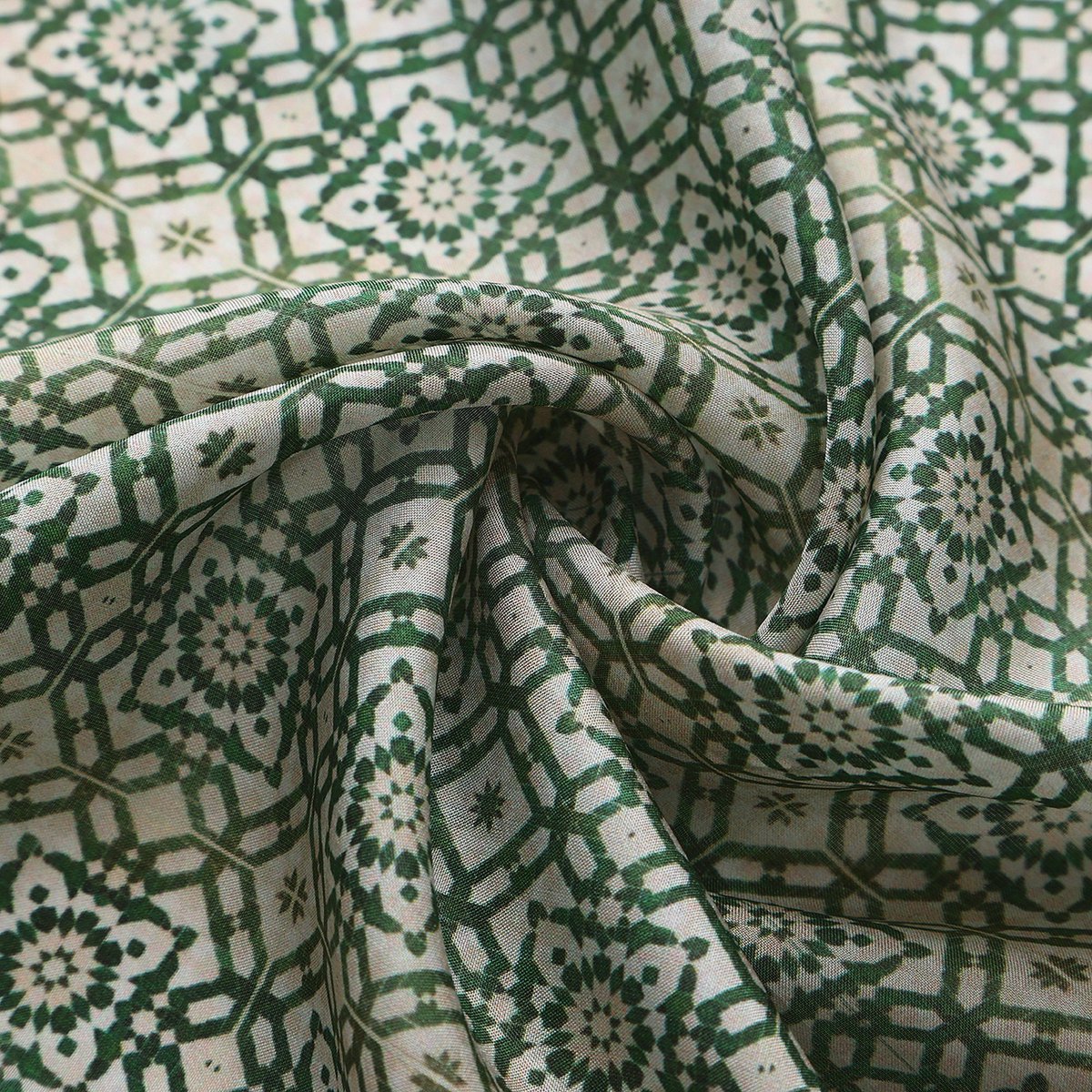 Green Silk Square Scarf Azahar