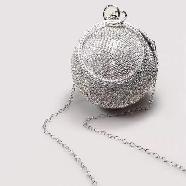 Luxe Ball Clutch-BlingBling Diamonds-Gold & Silver