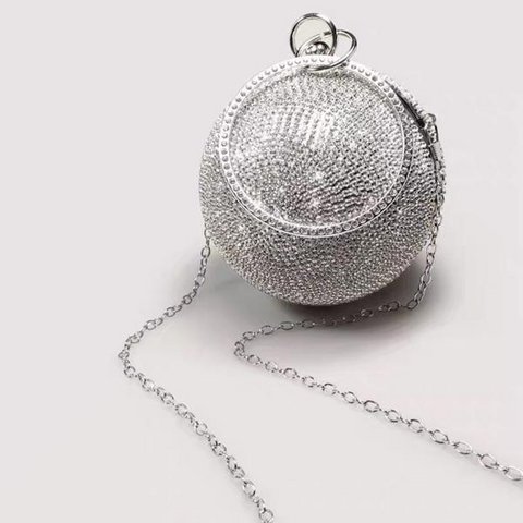 Luxe Ball Clutch-BlingBling Diamonds-Gold & Silver