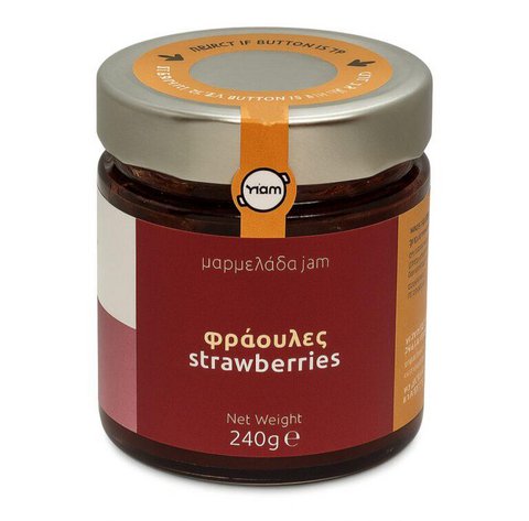 YIAM Handgemaakte Aardbeienjam, 240 g, zonder toegevoegde suiker
