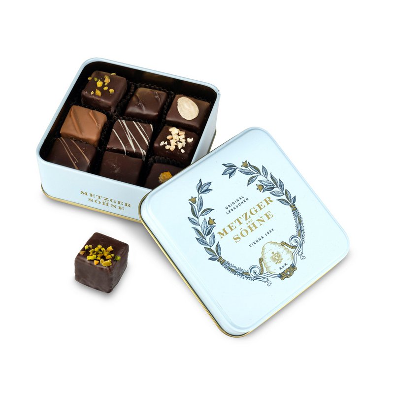 Maggiore Lebkuchen Pralinen Dose - Hellblau