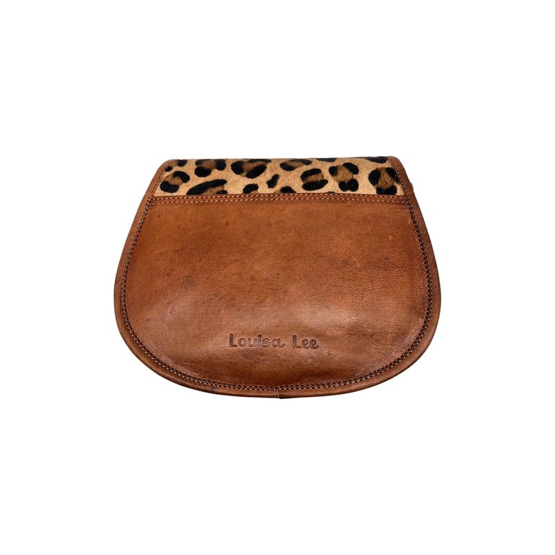 MEERA LEOPARD FINISH LEATHER CROSSBODY BAG
