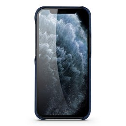 Beskyttelsesetui iPhone 12 Mini Mørkeblåt Læder Med Krokodilleprint - Apple iPhone 12 Mini Etui Blåt Læder Med Krokodilletryk