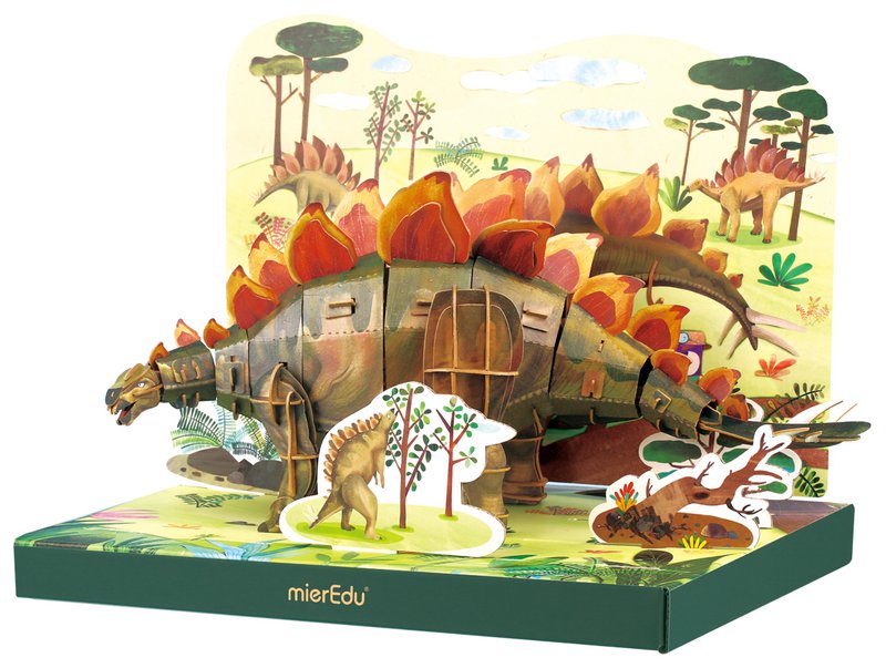 MierEdu - Flytbart 3D-puslespil - Stegosaurus