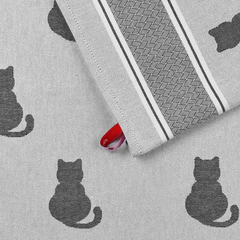 Keukenhanddoek Kat Grijs Katoen