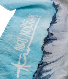 Linen beach towel Saving The Swan - Algis Kriščiūnas