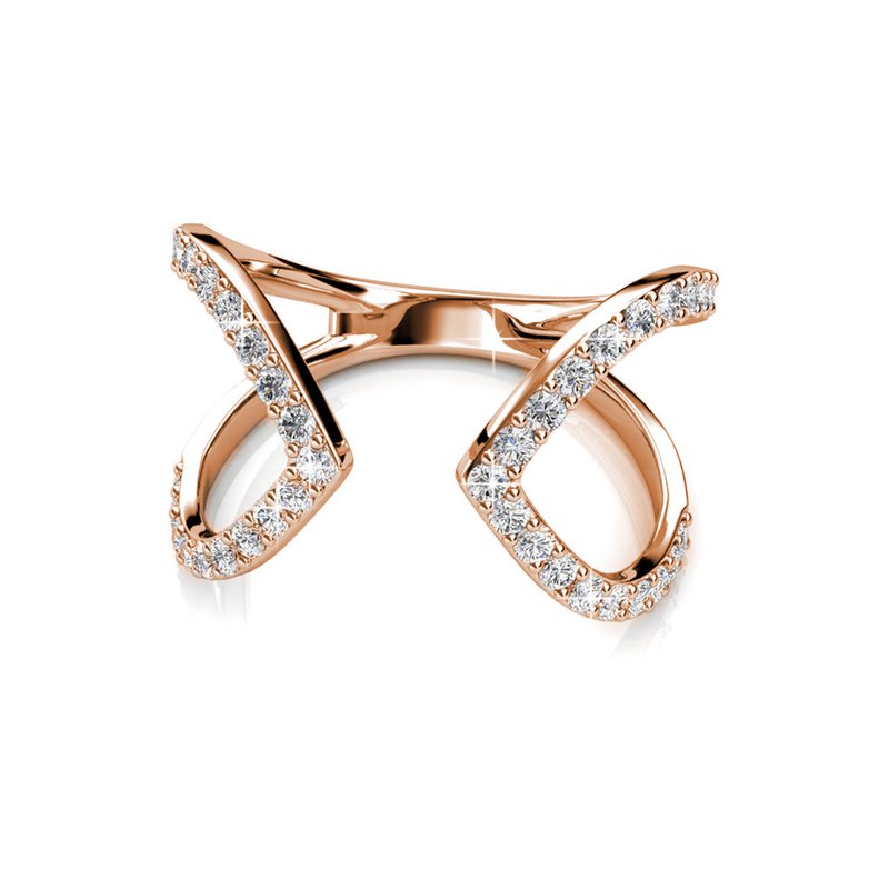 Aurora -Ring - Rosé Gold und Kristall