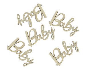 Konfetti aus Holz - Baby - 18 Stück