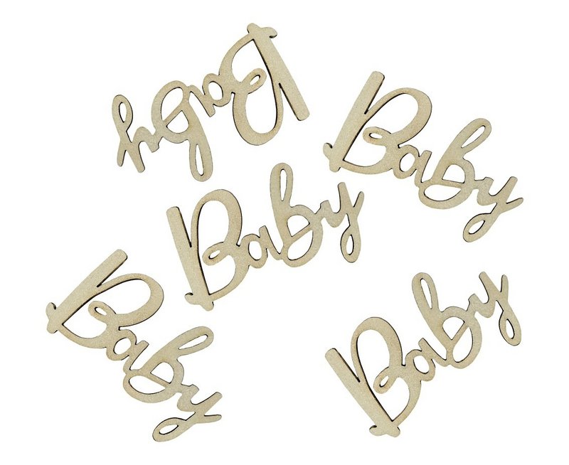 Confettis en bois - Bébé - 18 pièces