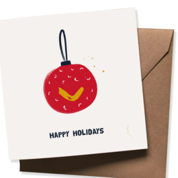 Set 10 Christmas cards with envelope | HOLIDAYS | christmas ball - christmas trees - december - merry christmas - 2 designs | folded card - matte off-white - heavy quality Biotop paper