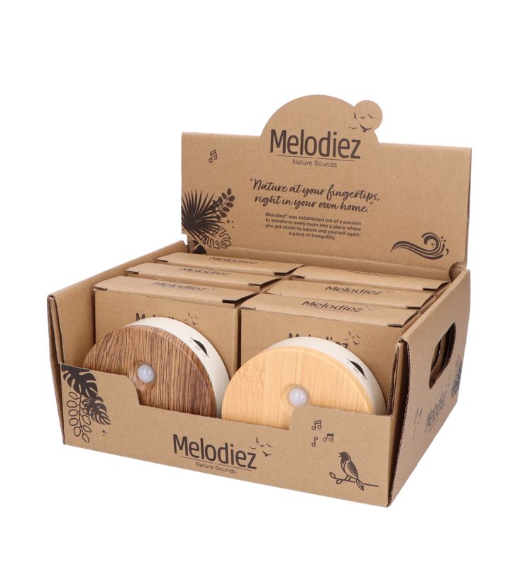 Melodiez bird sounds house with sensor - display box - incl. Batteries and 4 natural bird, ocean and jungle sounds - birdhouse with sound - Bird sounds house for the toilet for toilet