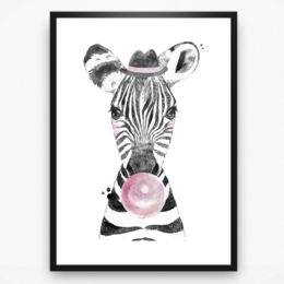 Plakat - Bubblegum Zebra