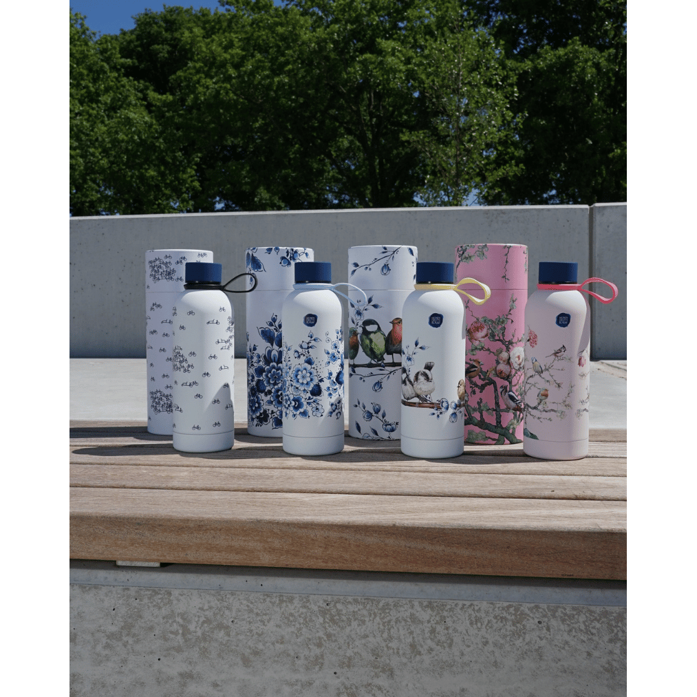 Waterfles Bosvogels - Geïsoleerd - RVS