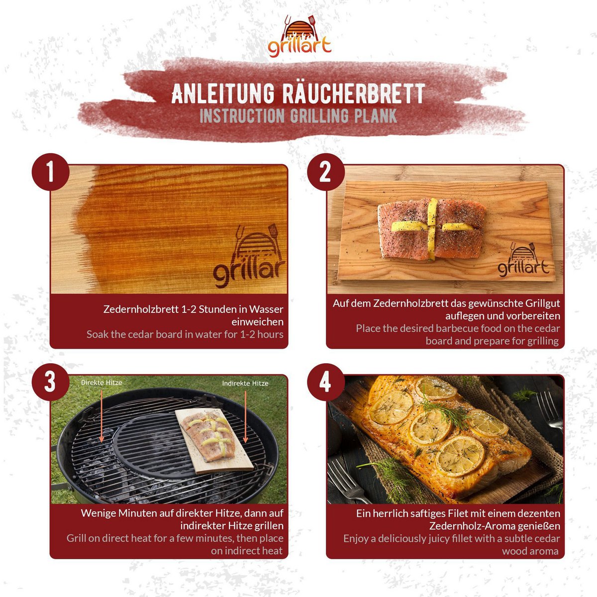 Cedar wood boards for grilling - from 100% natural western red cedar wood