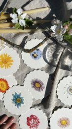Coaster/Coaster 10 motifs flowers - 12 sets