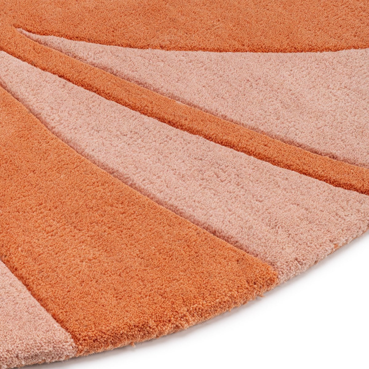 Tapis en laine rond 120 cm Feuille Corail
