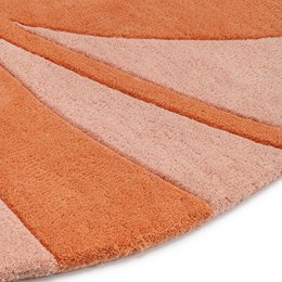 Alfombra de lana redonda 120 cm hoja coral